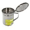 GRASERA ACERO INOXIDABLE PARA PESCADO ACEITERA ACEITE USADO 1,0 L. CON COLADOR Y TAPA, RECIPIENTE RECICLAJE ACEITE 