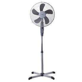 VENTILADOR PIE Ø 40 X 135 CM. 45 W. OSCILACIÓN AUTOMATICA, ALTURA REGULABLE, CABEZAL INCLINABLE, BASE ESTABLE 60X60