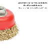 CEPILLO TAZA CON ALAMBRE DE ACERO LATONADO ROSCA M14, Ø 120 MM. ALAMBRE DE Ø 0,30 MM.