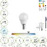 BOMBILLA LED ESFERICA ROSCA E14 4.5 WATT. EQUIVALE A 35 WATT. 470 LUMENES. LUZ FRIA (6500º K)