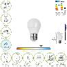 BOMBILLA LED ESFERICA ROSCA E27 4.5 WATT. EQUIVALE A 55 WATT. 470 LUMENES. LUZ FRIA (6500º K)