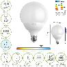 BOMBILLA LED GLOBO ROSCA E27. 16 WATT. EQUIVALE A 130 WATT. 1901 LUMENES. LUZ FRIA 6500º K.