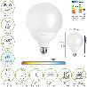 BOMBILLA LED GLOBO E27. 20 WATT. EQUIVALE A 150 WATT. 2452 LUMENES. LUZ FRIA 6500º K.