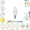 BOMBILLA LED FILAMENTO VELA ESMERILADA E14. 4,5 WATT. EQUIVALE A 35 WATT. 470 LUMENES. LUZ CALIDA 2700º K.