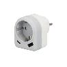 ENCHUFE / ADAPTADOR SCHUKO CON 2 TOMAS, USB A / C. POTENCIA MAXIMA 3680 W. CARGADOR MOVILES, CARGADOR 2 TOMAS, ADAP