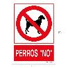 CARTEL / SEÑAL PERROS NO 21 X 30 (ALT) CM.