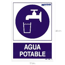 CARTEL AGUA POTABLE 21X 30 (ALT.) CM.