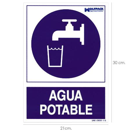 CARTEL AGUA POTABLE 21X 30 (ALT.) CM.