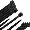 BRIDA NYLON 100%. COLOR NEGRO 4,5 X 360 MM. BOLSA 100 UNIDADES. ABRAZADERA PLASTICO, ORGANIZADOR CABLES, ALTA RESIS