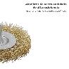 CEPILLO ACERO LATONADO PARA TALADRO. DISCO Ø 100 MM. ESPIGA 1/4 CEPILLO TALADRO ALAMBRE LATÓN, CEPILLO LIMPIEZA, CE