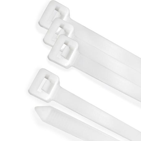 BRIDA NYLON 100%. COLOR BLANCO / NATURAL 7,8 X 540 MM. 100 PIEZAS. ABRAZADERA PLASTICO, ORGANIZADOR CABLES, ALTA RE