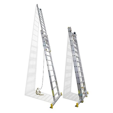 ESCALERA ALUMINIO 2 TRAMOS 12+12 PELDAÑOS. PLEGABLE, ANTIDESLIZANTE, RESISTENTE