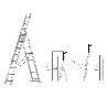 ESCALERA ALUMINIO 3 TRAMOS 9+9+9 PELDAÑOS.PLEGABLE, TELESCÓPICA, ANTIDESLIZANTE, RESISTENTE.