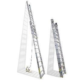 ESCALERA ALUMINIO 2 TRAMOS MECANICA 14 PELDAÑOS. PLEGABLE, TELESCÓPICA, ANTIDESLIZANTE, RESISTENTE