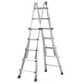 ESCALERA TELESCÓPICA ALUMINIO  4+4 PELDAÑOS PERFIL 67 MM.