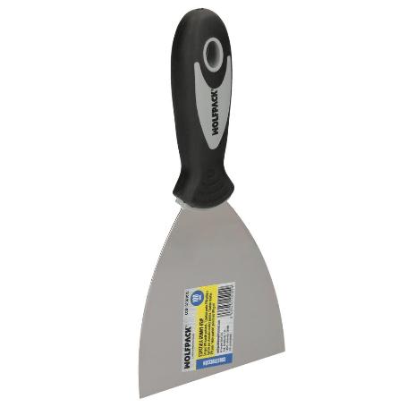 ESPATULA MANGO GUMMY GRIP HOJA 100 MM. APLICAR YESO, PINTORA, MASILLAS, PLADUR, ETC.
