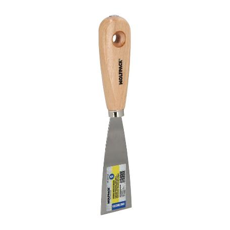 ESPATULA MANGO MADERA HOJA ACERO 40 MM. APLICAR YESO, PINTORA, MASILLAS, PLADUR, ETC.