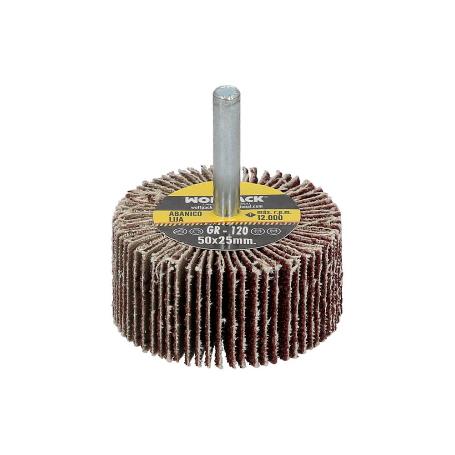 ABANICO LIJA GRANO 120 MEDIDA Ø 50 X 25 MM. DISCO ABRASIVO LAMINAS, RUEDAS MIL HOJAS, RUEDAS ABRASIVAS,LIJADO,DESBA