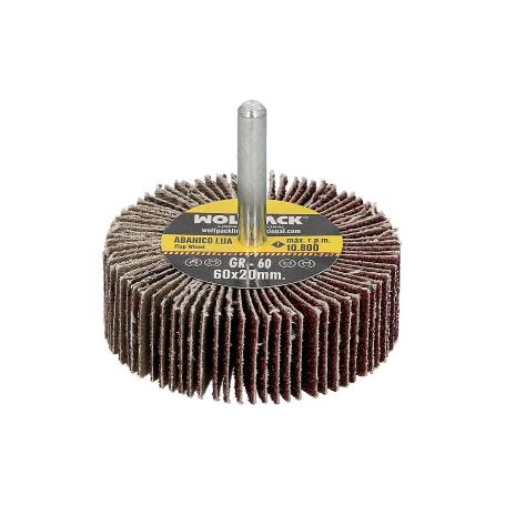 ABANICO LIJA GRANO 60 MEDIDA Ø 60 X 20 MM. DISCO ABRASIVO LAMINAS, RUEDAS MIL HOJAS, RUEDAS ABRASIVAS,LIJADO,DESBAS