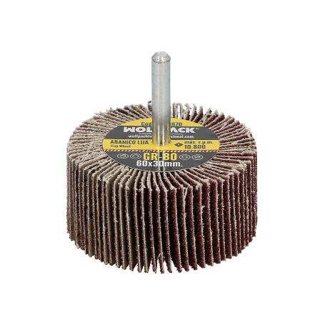 ABANICO LIJA GRANO 80 MEDIDA Ø 60 X 30 MM. DISCO ABRASIVO LAMINAS, RUEDAS MIL HOJAS, RUEDAS ABRASIVAS,LIJADO,DESBAS
