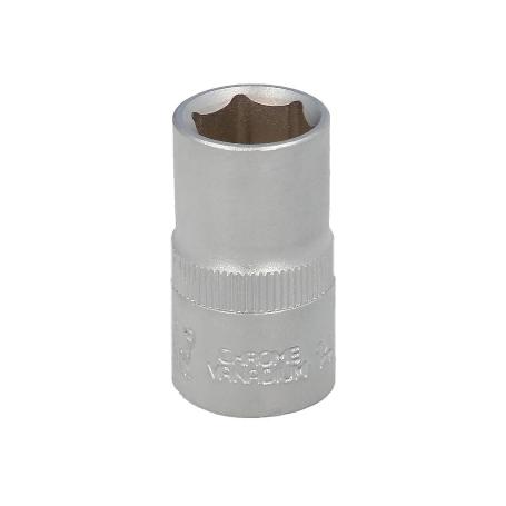 LLAVE VASO 1/2 HEXAGONAL 14 MM. PERFIL DE 6 CARAS. ACERO CROMO VANADIO, ARISTAS REDONDAS