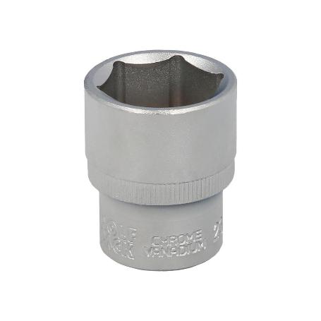 LLAVE VASO 1/2 HEXAGONAL 23 MM. PERFIL DE 6 CARAS. ACERO CROMO VANADIO, ARISTAS REDONDAS