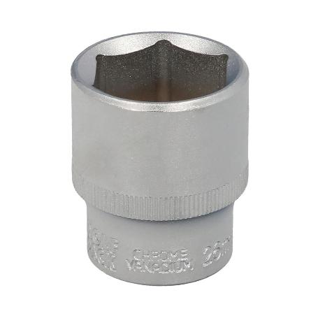 LLAVE VASO 1/2 HEXAGONAL 26 MM. PERFIL DE 6 CARAS. ACERO CROMO VANADIO, ARISTAS REDONDAS