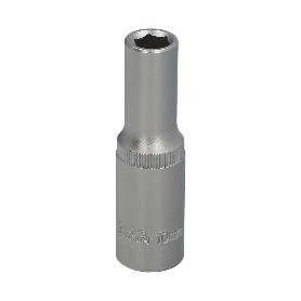 LLAVE VASO 1/2 HEXAGONAL LARGA 10 MM. PERFIL DE 6 CARAS. ACERO CROMO VANADIO, ARISTAS REDONDAS