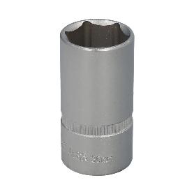 LLAVE VASO 1/2 HEXAGONAL LARGA 30 MM. PERFIL DE 6 CARAS. ACERO CROMO VANADIO, ARISTAS REDONDAS