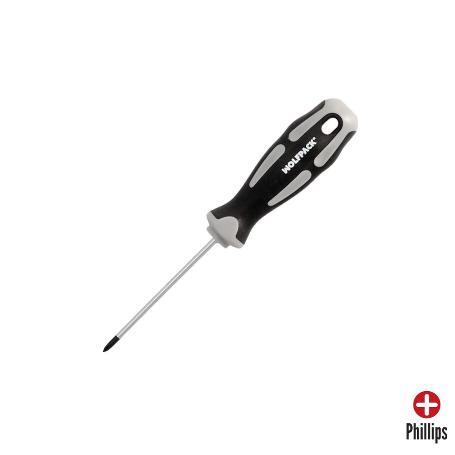 DESTORNILLADOR PHILLIPS ACERO S2 MANGO TPR BIMATERIAL. MEDIDA PH 0 - Ø 3,0 X 75 MM. DIN5262.