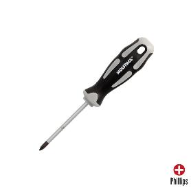 DESTORNILLADOR PHILLIPS ACERO S2 MANGO TPR BIMATERIAL. MEDIDA PH 1 X Ø 5,0 X 75 MM.  DIN5262.