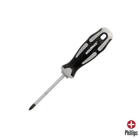 DESTORNILLADOR PHILLIPS ACERO S2 MANGO TPR BIMATERIAL. MEDIDA PH 1 X Ø 5,0 X 75 MM.  DIN5262.