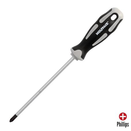 DESTORNILLADOR PHILLIPS ACERO S2 MANGO TPR BIMATERIAL. MEDIDA PH 2 X Ø 6,0 X 150 MM.  DIN5262.