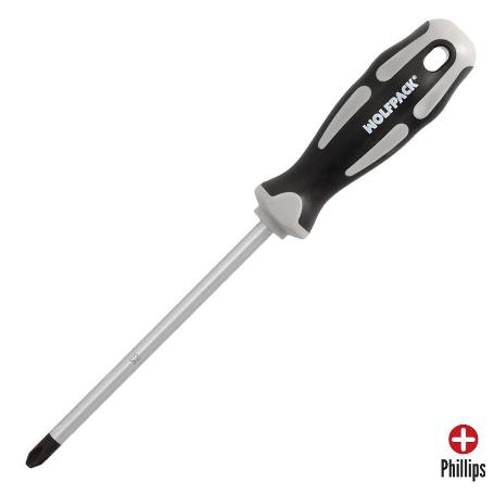 DESTORNILLADOR PHILLIPS ACERO S2 MANGO TPR BIMATERIAL. MEDIDA PH 3 X Ø 8,0 X 150 MM.  DIN5262.
