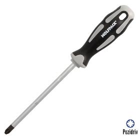 DESTORNILLADOR POZIDRIV ACERO S2 MANGO TPR BIMATERIAL. MEDIDA PZ 3 X Ø 8 X 150 MM.  DIN5262.