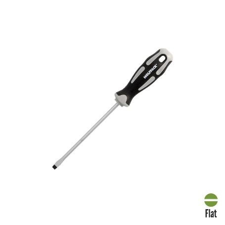DESTORNILLADOR PLANO ESTAMPADO ACERO S2 MANGO TPR BIMATERIAL. MEDIDA 1,0 X Ø 5,5 X 125 MM.  DIN5265