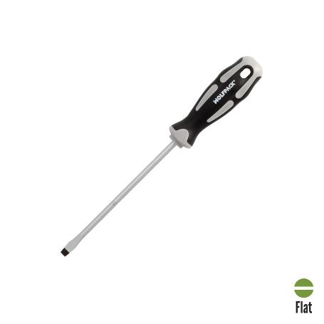 DESTORNILLADOR PLANO ESTAMPADO ACERO S2 MANGO TPR BIMATERIAL. MEDIDA 1,2 X Ø 6,5 X 150 MM.  DIN5265