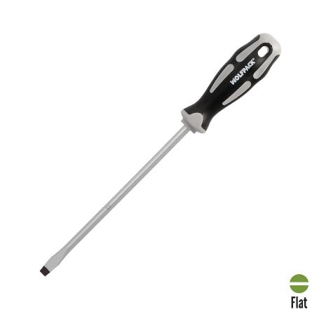 DESTORNILLADOR PLANO ESTAMPADO ACERO S2 MANGO TPR BIMATERIAL. MEDIDA 1,6 X Ø 8,0 X 200 MM.  DIN5265