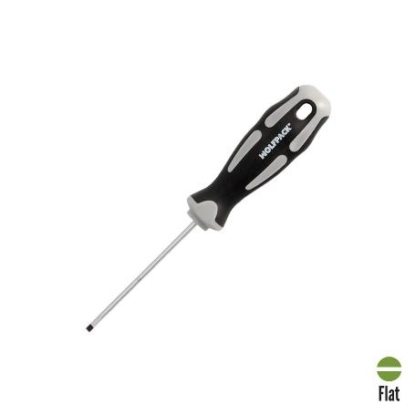 DESTORNILLADOR PLANO VACIADO ACERO S2 MANGO TPR BIMATERIAL. MEDIDA 0,5 X Ø 3,0 X 75 MM.  DIN5265