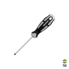 DESTORNILLADOR PLANO VACIADO ACERO S2 MANGO TPR BIMATERIAL. MEDIDA 0,8 X Ø 4,0 X 75 MM.  DIN5265