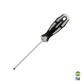DESTORNILLADOR PLANO VACIADO ACERO S2 MANGO TPR BIMATERIAL. MEDIDA 0,8 X Ø 4,0 X 100 MM.  DIN5265