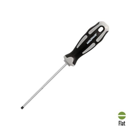 DESTORNILLADOR PLANO VACIADO ACERO S2 MANGO TPR BIMATERIAL. MEDIDA 0,8 X Ø 4,0 X 100 MM.  DIN5265