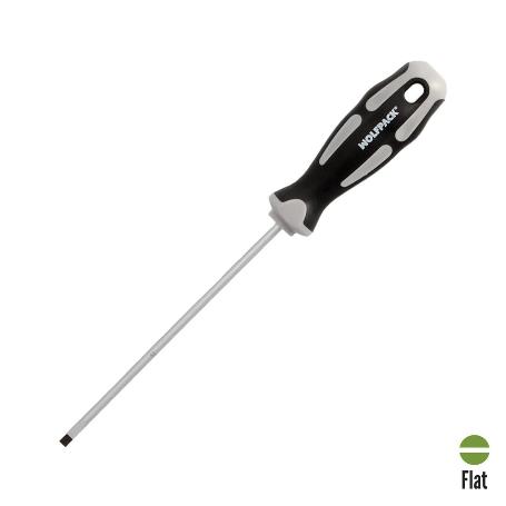 DESTORNILLADOR PLANO VACIADO ACERO S2 MANGO TPR BIMATERIAL. MEDIDA 0,8 X Ø 4,0 X 125 MM.  DIN5265