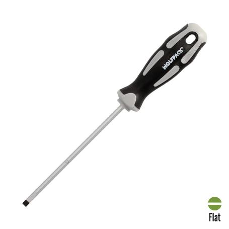 DESTORNILLADOR PLANO VACIADO ACERO S2 MANGO TPR BIMATERIAL. MEDIDA 1,0 X Ø 5,0 X 125 MM.  DIN5265
