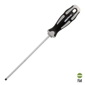 DESTORNILLADOR PLANO VACIADO ACERO S2 MANGO TPR BIMATERIAL. MEDIDA 1,0 X Ø 5,0 X 150 MM.  DIN5265