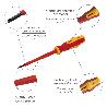 DESTORNILLADOR PLANO AISLADO CERTIFICADO VDE 1.000 V. MEDIDA 1,2 X Ø 6,5 X 150 MM. DESTORNILLADOR SEGURIDAD ELECTRI