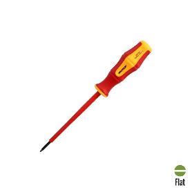 DESTORNILLADOR PLANO AISLADO CERTIFICADO VDE 1.000 V. MEDIDA 0.5 X Ø 3.0 X 100 MM. DESTORNILLADOR SEGURIDAD ELECTRI