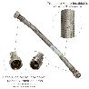 LATIGUILLO FLEXIBLE REFORZADO ACERO INOXIDABLE TERMO MACHO 1/2 - HEMBRA 1/2 LONGITUD 300 MM