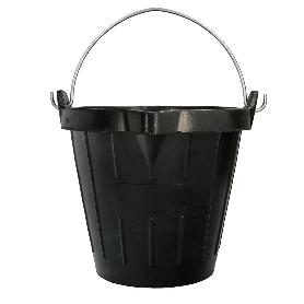 CUBO OBRA INDUSTRIAL GOMA 10 LITROS CON PICO VERTEDOR. BASE Y LATERALES REFORZADO. ESPESOR 1 CM. ESPUERTA OBRA, CUB