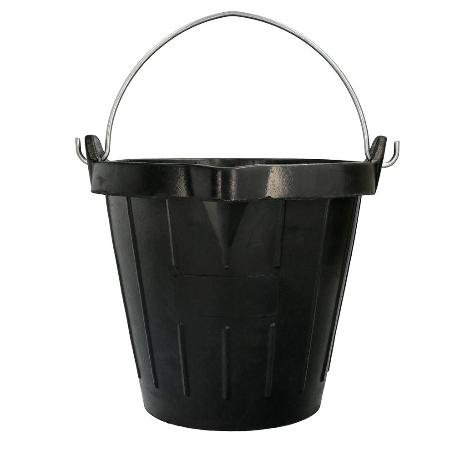 CUBO OBRA INDUSTRIAL GOMA 10 LITROS CON PICO VERTEDOR. BASE Y LATERALES REFORZADO. ESPESOR 1 CM. ESPUERTA OBRA, CUB